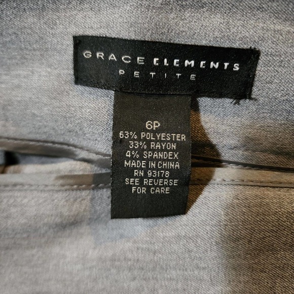 Grace Elements Womens A-Line Skirt Size 6P Petite Gray Career Stretch Knee - Picture 6 of 7